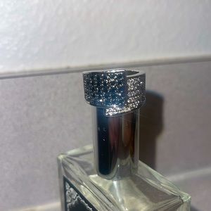 Black And White Silver Costume Ring size 9